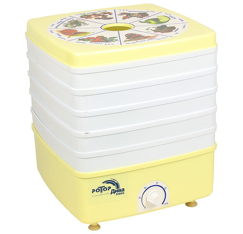 Электросушилка для овощей и фруктов Ротор-Дива люкс СШ-010, 5 поддонов Электросушилка для овощей и фруктов Ротор-Дива люкс СШ-010, 5 поддонов